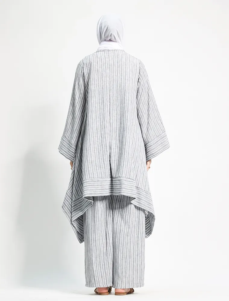 Grey Lina Striped Co Ord Set